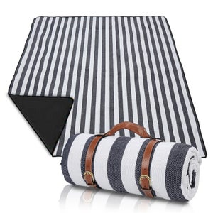 Couverture De Pique-nique Imperméable Pliable - 145 X 200 Cm Dépliée, 1 Kg | Dessus Doux, Dessous étanche, Poignée De Transport, Pour Plage, Camping, Parc