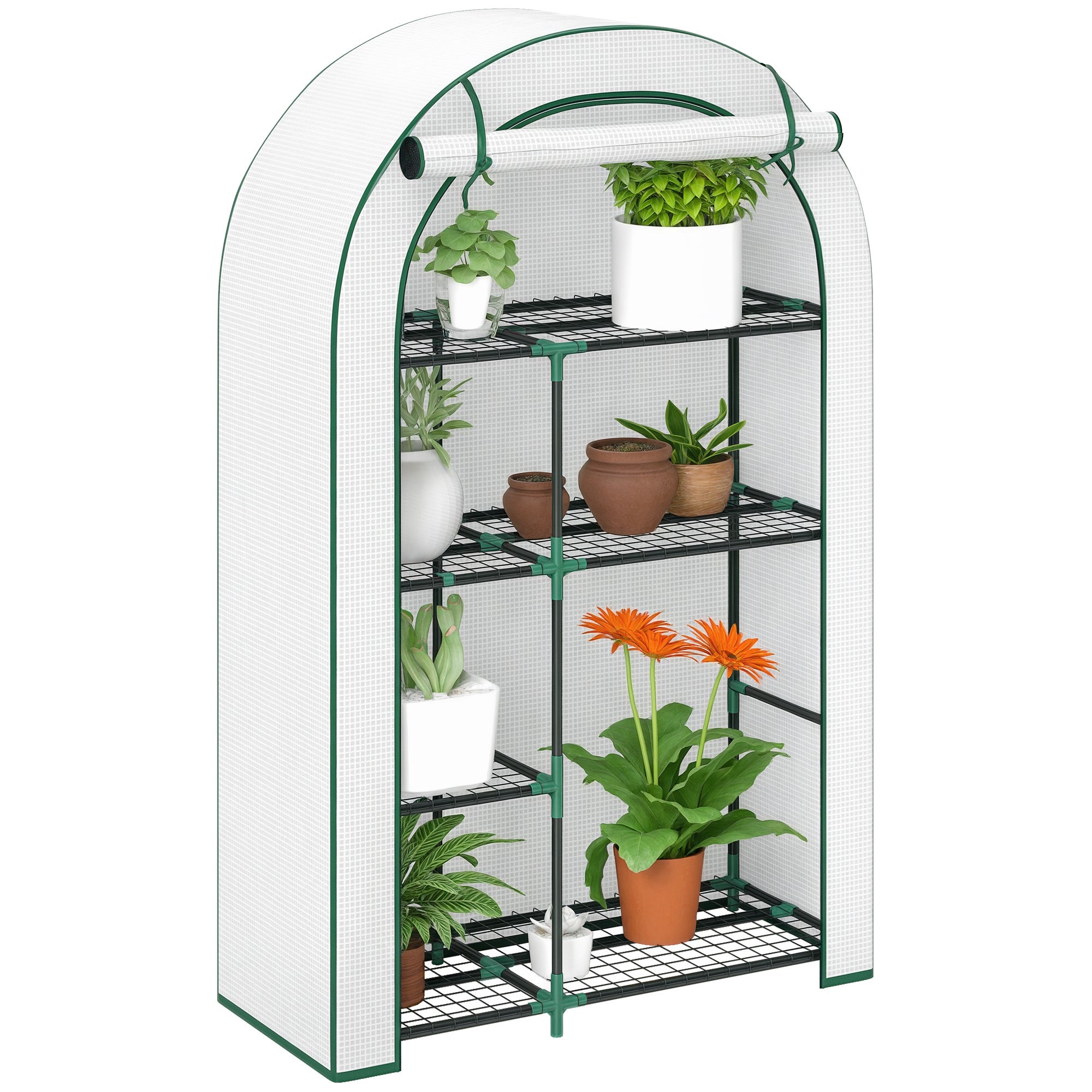 Mini Serre Portable 3 Niveaux Pure Garden – 70 X 48 X 127 Cm, Cadre Antirouille Et Bâche PVC Pour Plantes Et Semis Intérieur/Extérieur