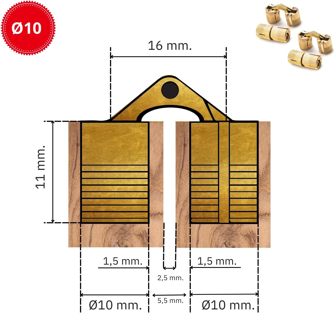 MECCANIXITY Bisagras Cilíndricas Ocultas De Latón De 0.551 In, Bisagra Cilíndrica Oculta Invisible De 180 Grados, Soporte Plegable De 180 Grados, Bisagra Pequeña Para Manualidades, Cajas De Joyería