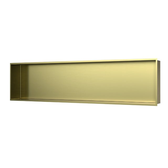 Niche de Douche à encastrer, Acier Inoxydable 304, 120x30x10cm, Or brossé PVD (SATAURN12128BG)