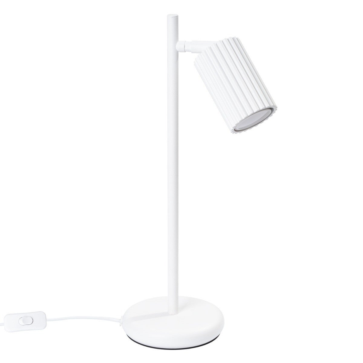 Lampka biurkowa nowoczesna biała ruchomy karbowany reflektorek włącznik 1xGU10 10W KARBON Sollux Lighting