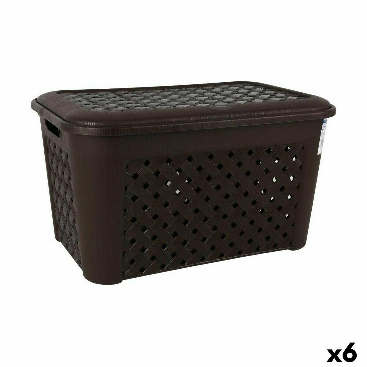 Panier à Linge Arianna Avec Couvercle - 48 Litres, Plastique Marron | Pratique Et Lavable