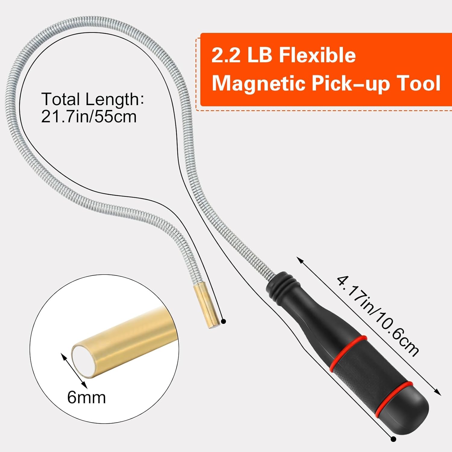 3 Pièces Aimant Télescopique Et Flexible - Pour Ramasser Vis, écrous Et Petits Objets Métalliques