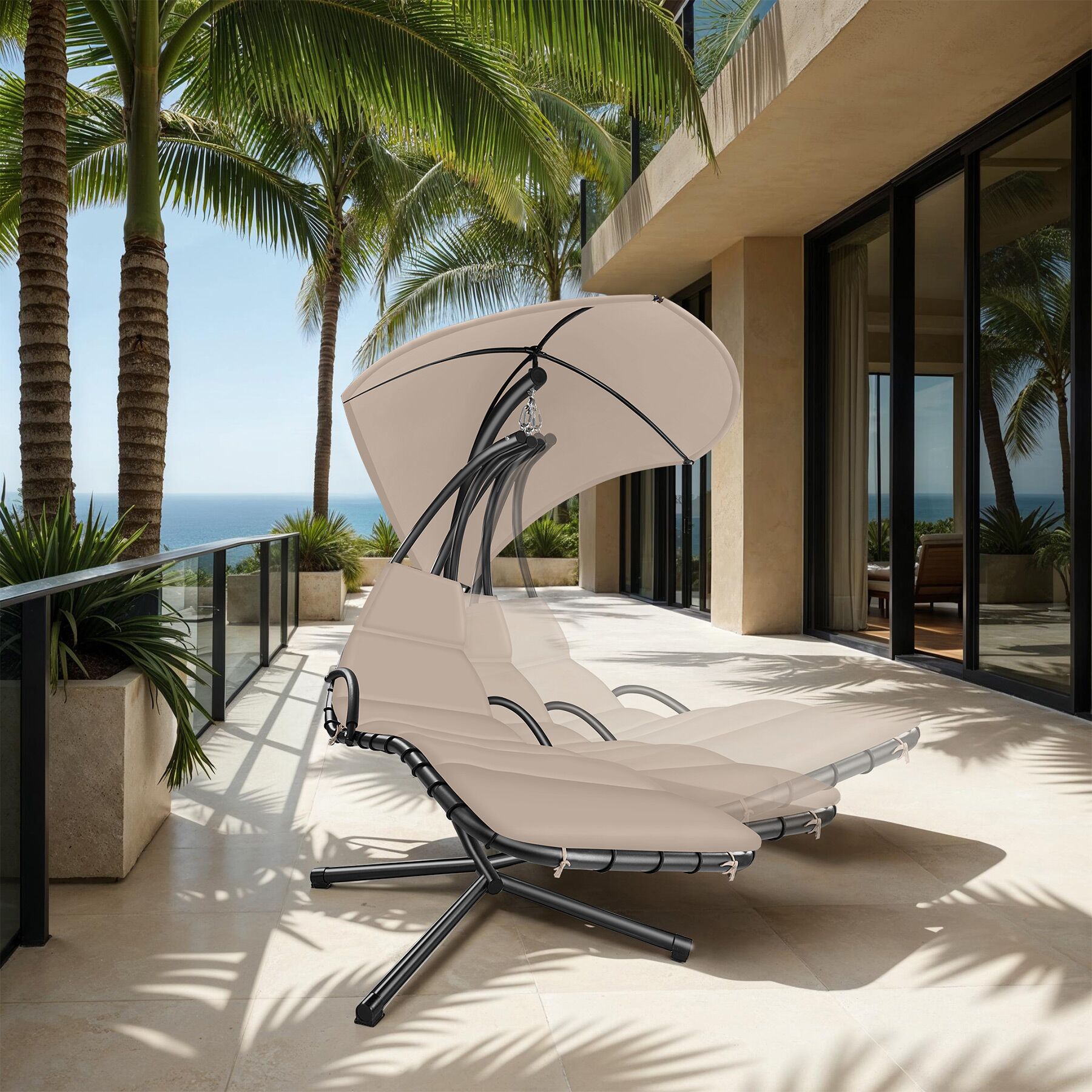 Fauteuil suspendu Elaria avec pare-soleil et poche latérale pare-soleil avec protection UV TECTAKE - 3