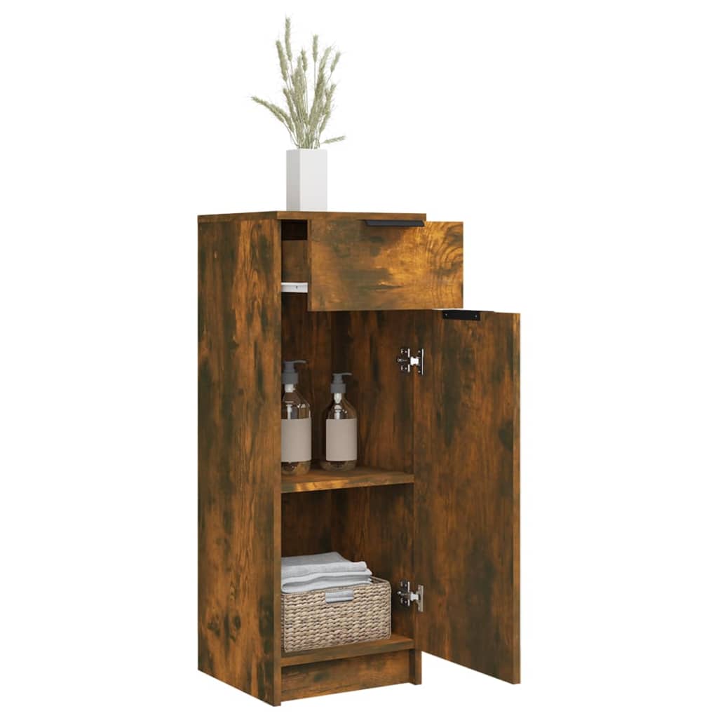 Armoire de bain Chêne fumé 32x34x90 cm Bois d'ingénierie vidaXL - 5