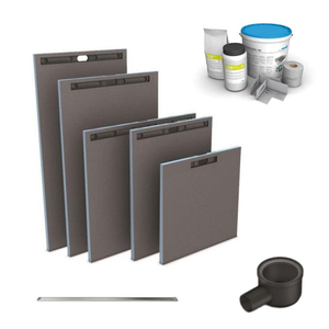 Receveur à carreler WEDI Fundo Riolito Neo + barrette de finition + bonde horizontal + kit d'étanchéité 160 x 100 cm