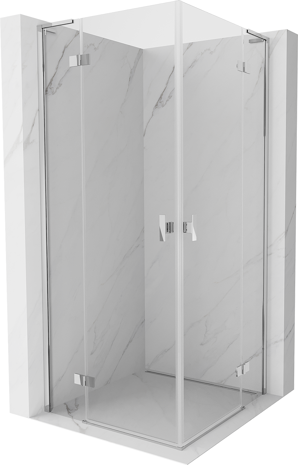 Mexen Mist-H L Duo kabina prysznicowa uchylna 75 x 75 cm, transparent, chrom - 8A5L-075L-075P-01-00