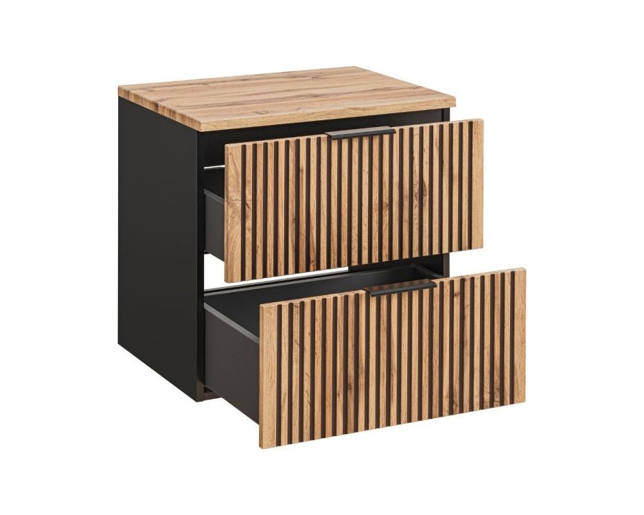 Meuble sous-vasque 60cm Gaia Bois et Noir - 6