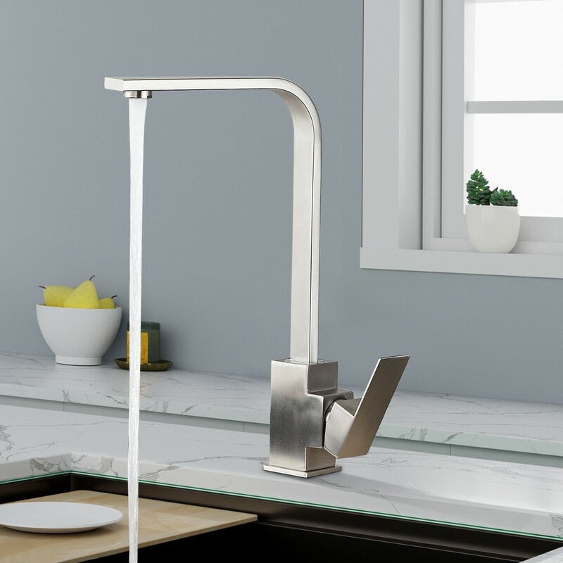 Bateria kuchenna, obrotowa bateria kuchenna 360°, bateria kuchenna ze stali nierdzewnej 304, szczotkowana