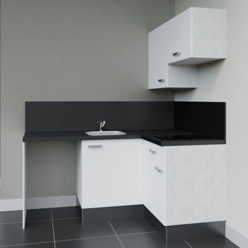 Kitchenette d'angle KA02L-PT avec plan de travail et évier - 4