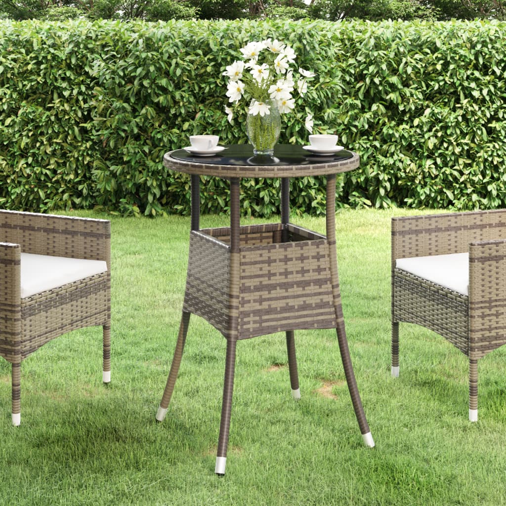 Table De Jardin 250x100cm En Verre Trempé Et Résine Tressée - Pour Terrasse, Patio, Extérieur