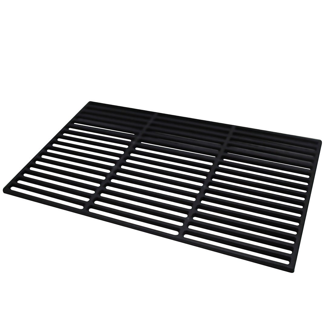 Ruszt grillowy z żeliwa emaliowanego 54 × 34 cm – Grubość 0,9 cm kompatybilny z grillami węglowymi i gazowymi - Czarny