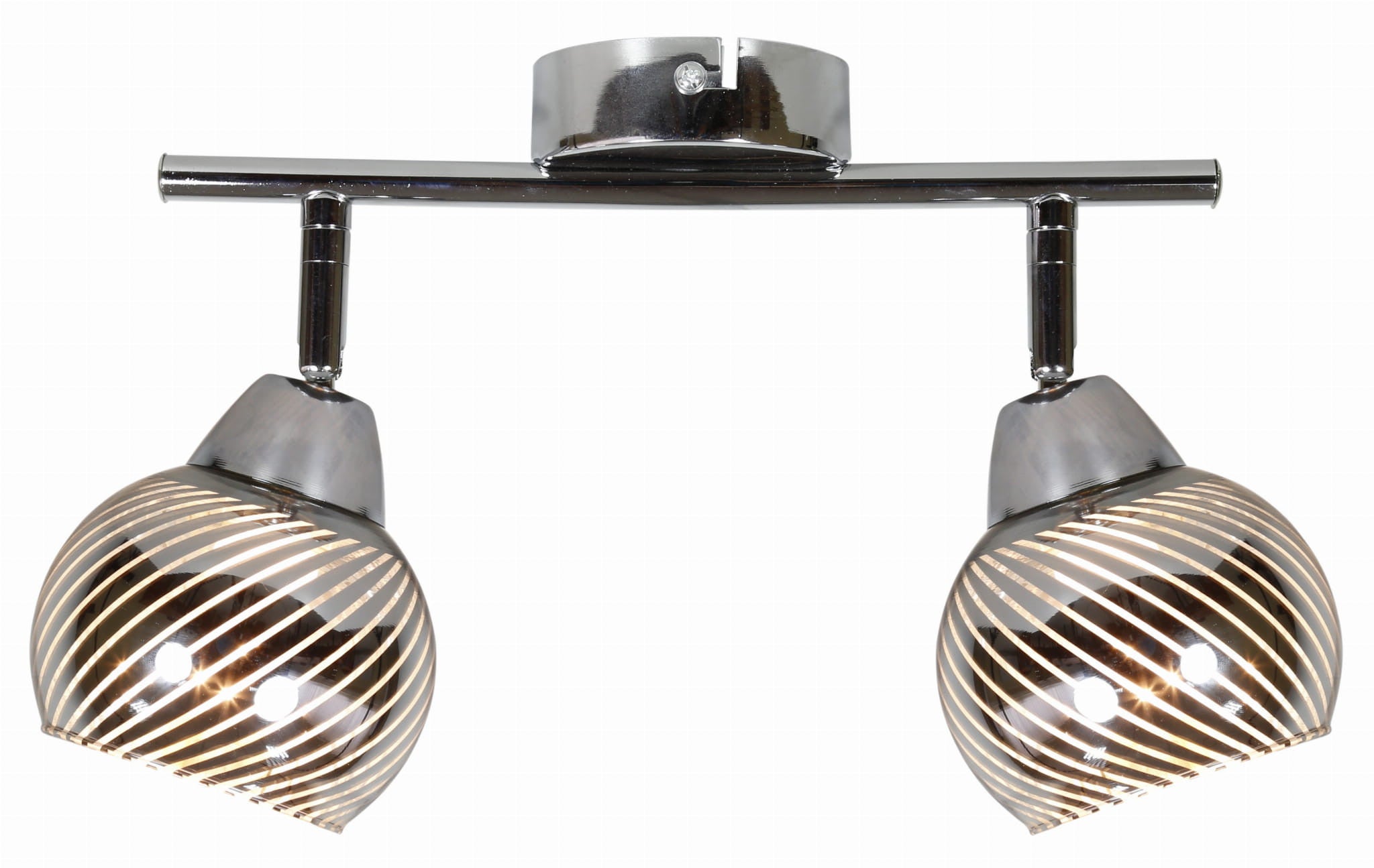 Lampa sufitowa Fort chromowana 2xE14x10W wym: 19 x 43 x 9 cm szkło Candellux