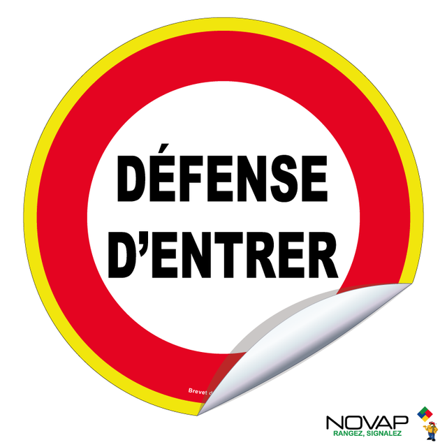 Adhésif Défense d'entrer - haute visibilité - Ø 180mm - 4100401