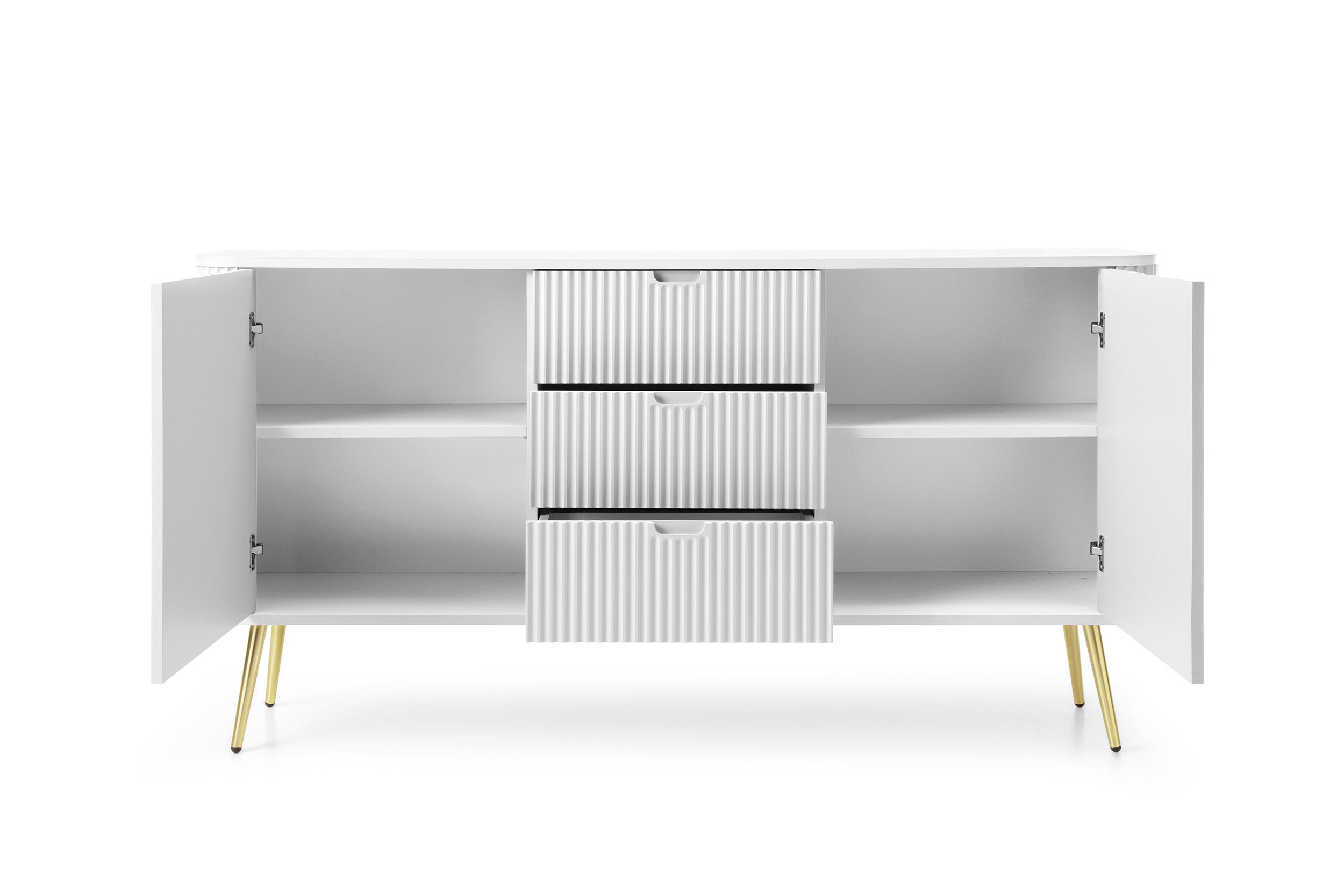 Komoda biała, nogi złote, 168 x 87 x 39 cm - 3