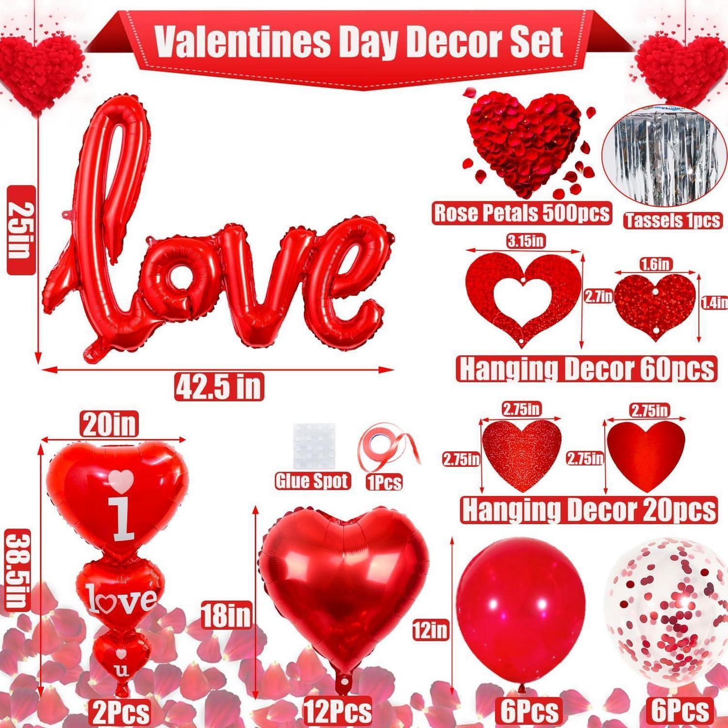 Lot de ballons décoratifs Saint-Valentin 