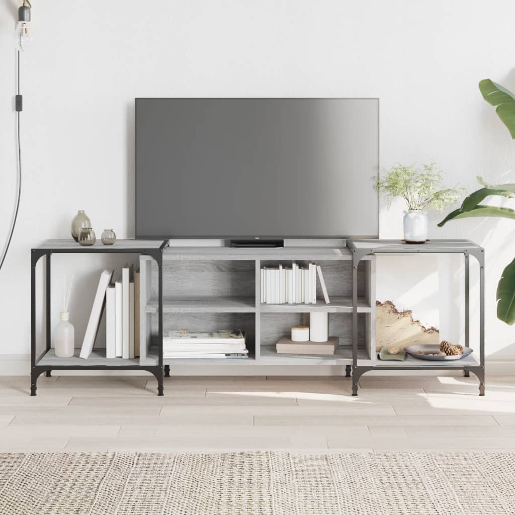 Meuble TV sonoma gris 153x37x50 bois d'ingénierie - 2