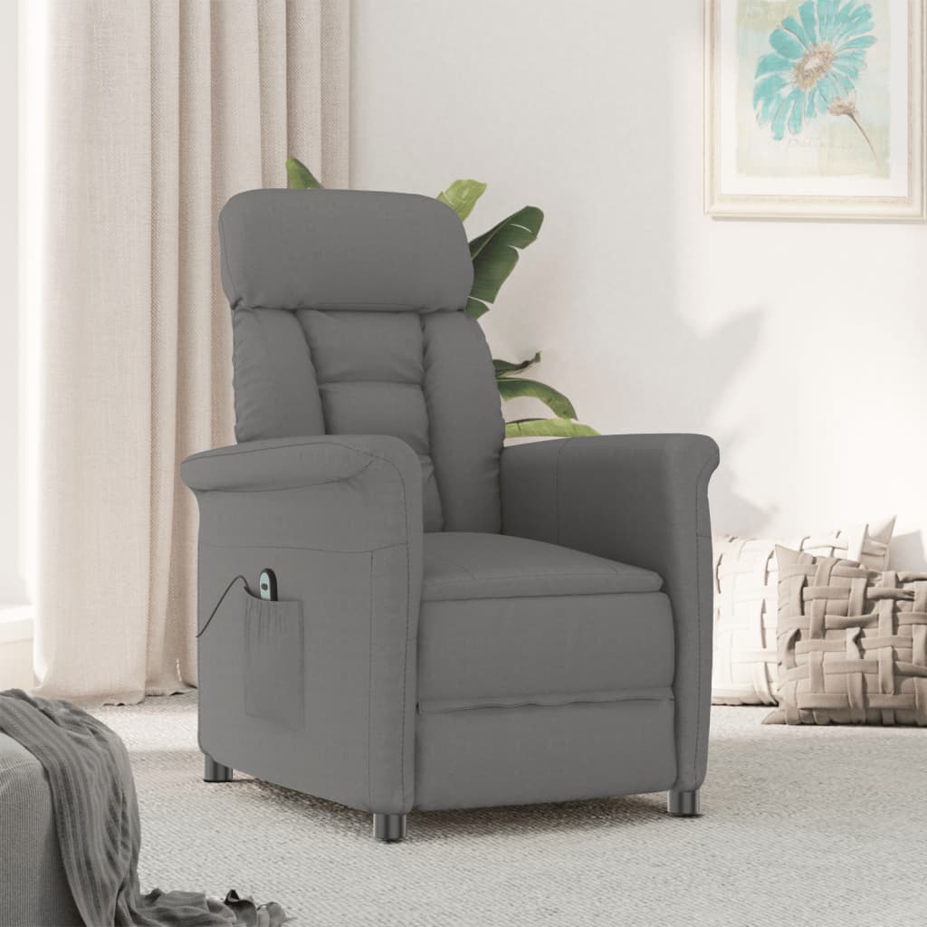 Maison exclusive - sillón reclinable eléctrico piel de ante sintética gris oscuro