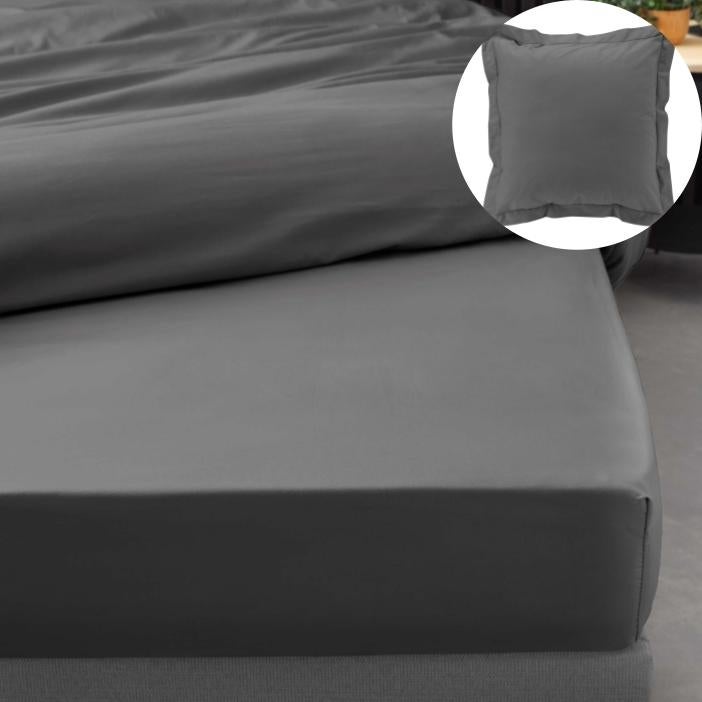 Drap-housse 160 X 200 Cm – Profondeur 30 Cm, Polyester Doux – Certifié Oeko-Tex – Gris Clair – Facile D’entretien
