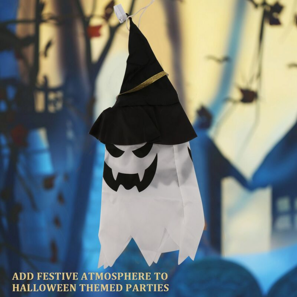 opakowanie kapelusza czarownicy na Halloween, podświetlane diodami LED, dekoracje imprezowe dla dzieci, wiszące na zewnątrz - 3