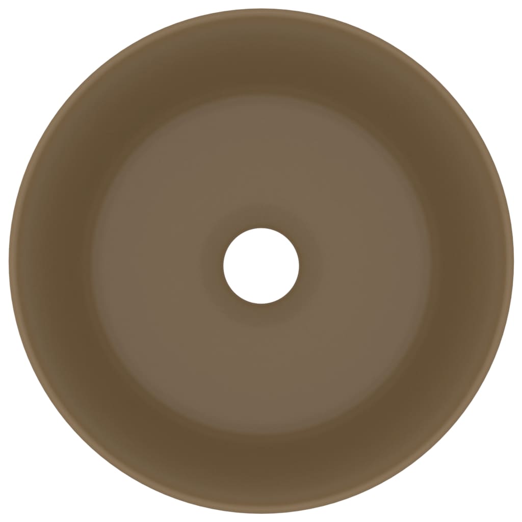 Lavabo rotondo di lusso da appoggio WC lavabo bagno guardaroba cucina interno casa 40 x 15 cm ceramica cr 02_0002760 - 2