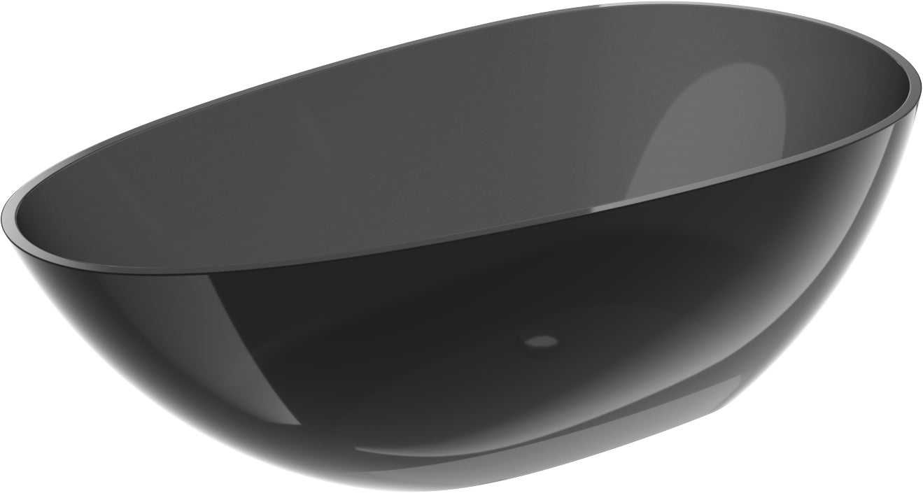 Mexen Glass black wanna wolnostojąca transparentna 170 x 85 cm, korek chrom - 58061708513