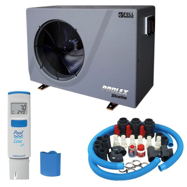 Pack Pompe à chaleur Piscine Poolex Silverline FI 70 + By pass universel + Testeur / Lecteur de pH et température