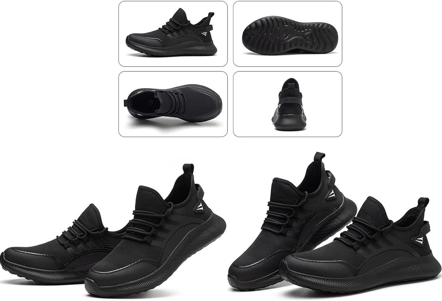 Chaussures De Sécurité Hommes Femmes Avec Capuchon D'orteil En Acier, Entraîneurs De Sécurité Confortables Légers Smash Et Ponction Noir-38 - 5