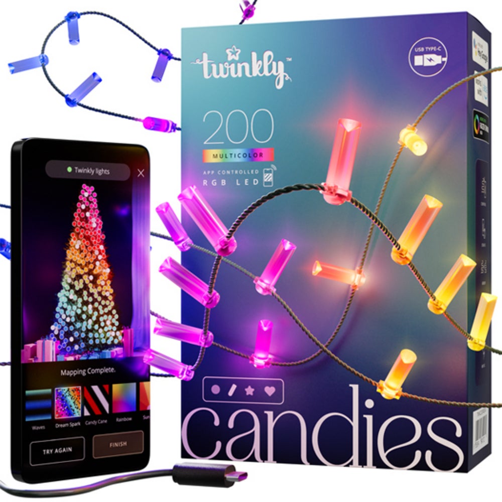TWINKLY Guirlande Bougie connectée IP20 12m 200 LEDS RGB fil vert CANDIES - 3