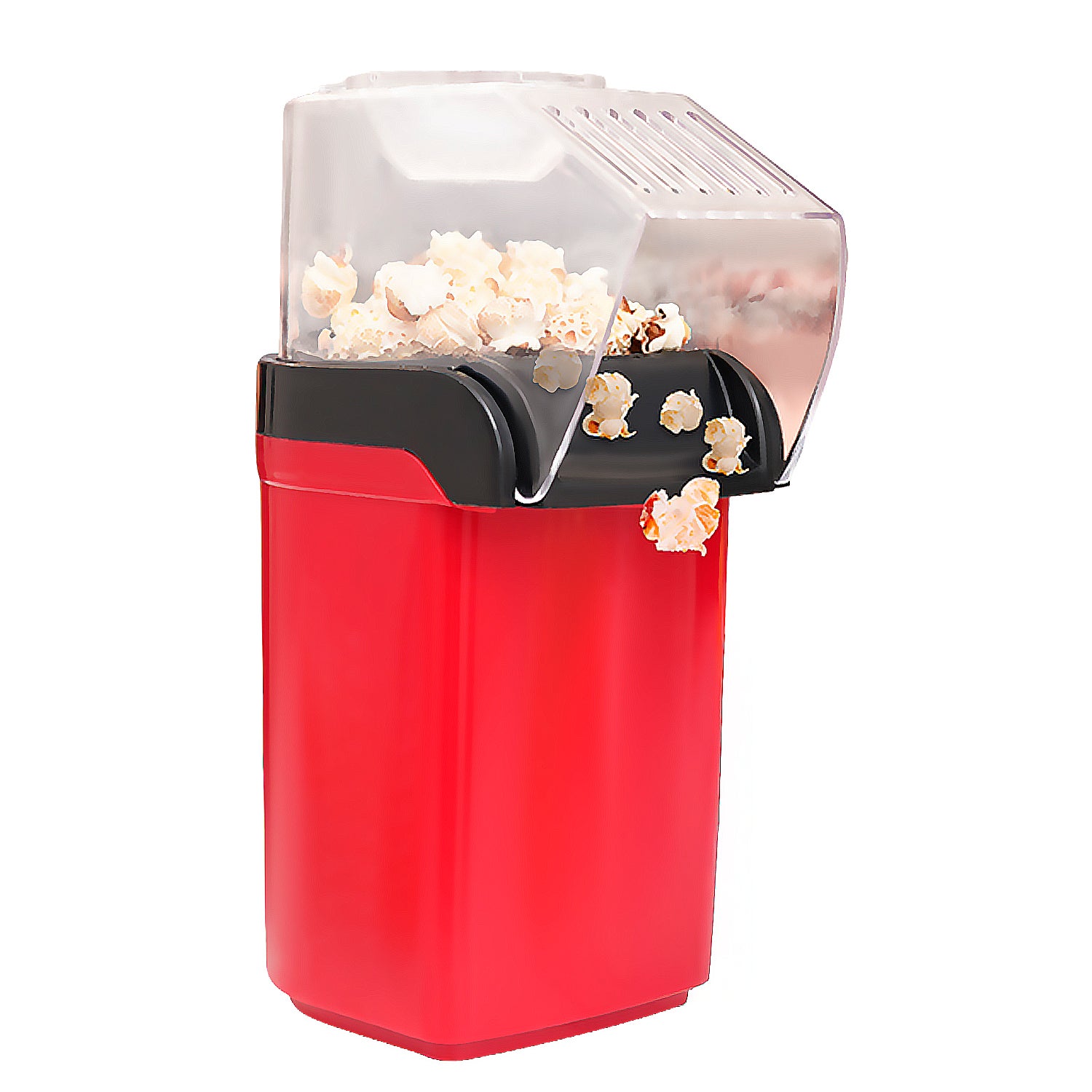 Palomitera eléctrica de 1200w con aire caliente, rápido y sin aceite, ideal para preparar palomitas saludables.