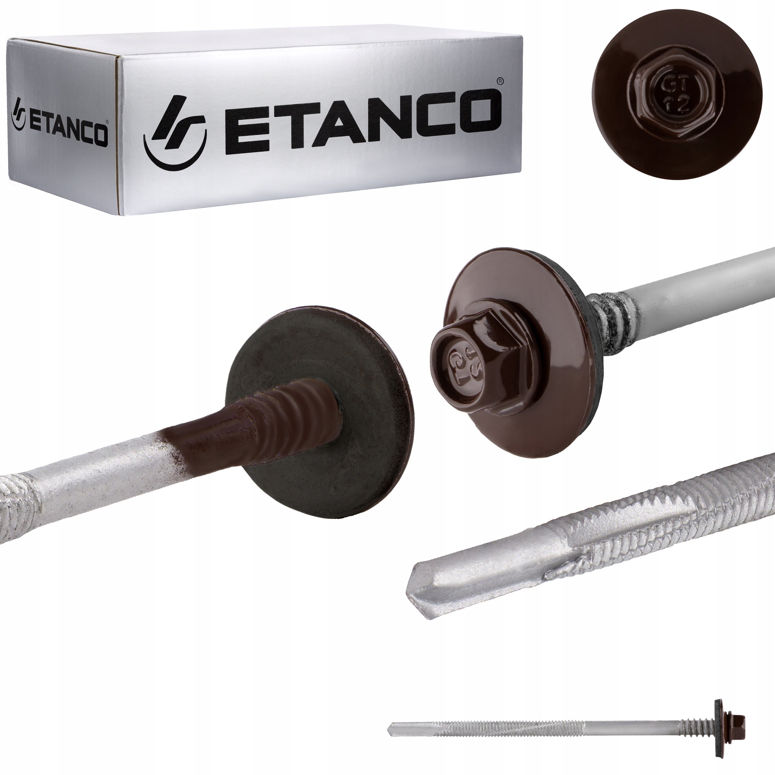 Wkręty do płyt warstwowych Etanco GTR12 SP 5,5/6,3x110 mm RAL 8017 100szt