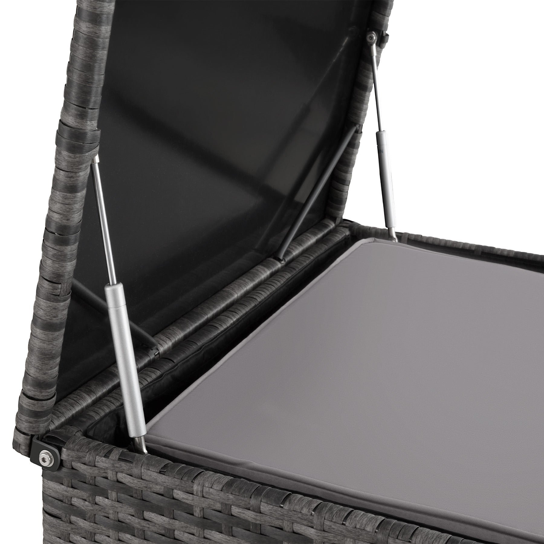 Salon de jardin en résine tressée et acier 5 places avec coffre de rangement résistant aux UV gris TECTAKE - 8