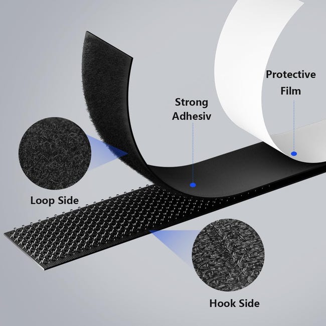 Uniclife Nastro Autoadesivo Forte - 30 Pezzi 3x10 Cm, Strisce A Strappo Per Parete, Ufficio, Casa - Foto 3