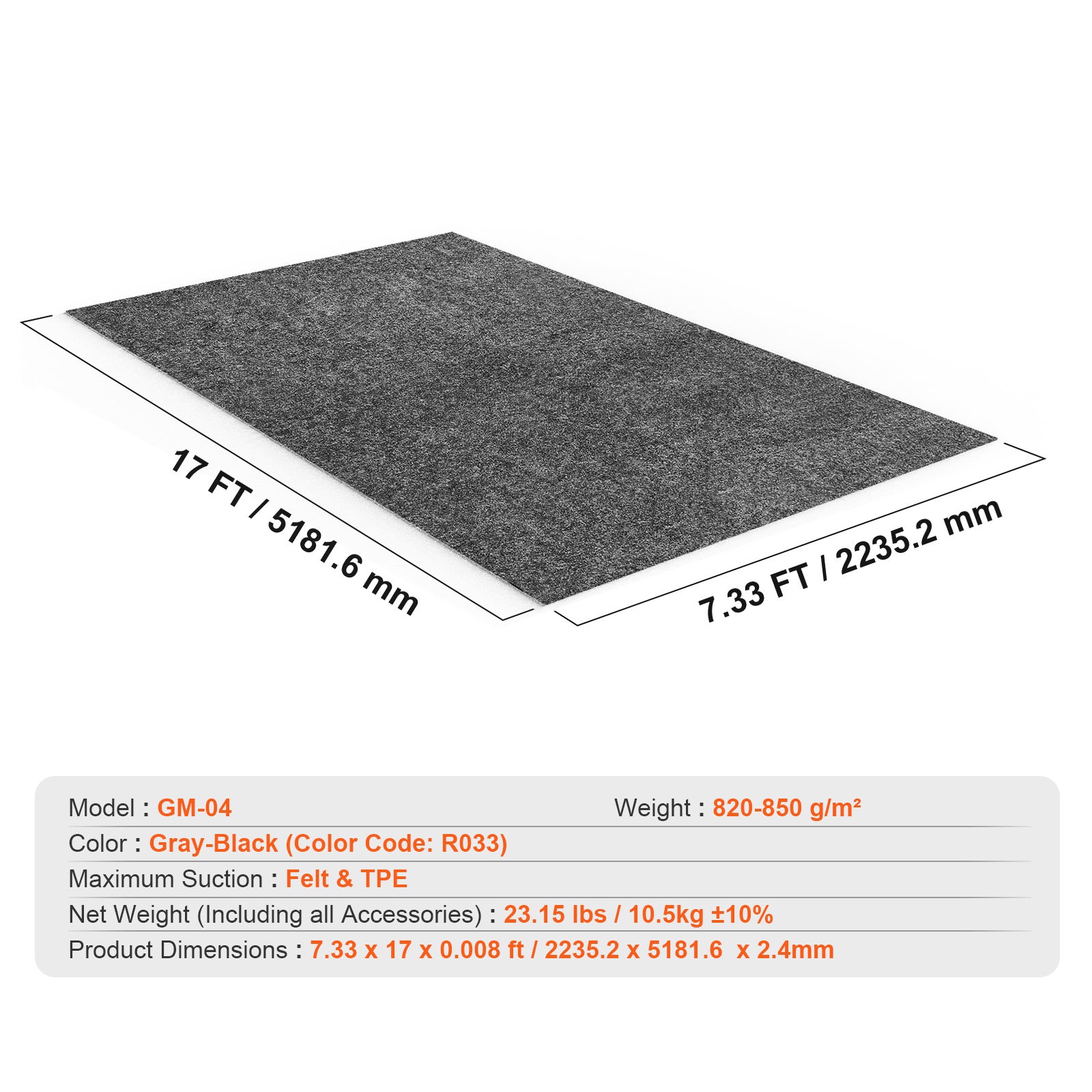 Tapis de sol garage,SucceBuy 2,25 x 5,2 m,protection imperméable contre l'eau,la neige,la boue et l'huile pour voitures, - 9