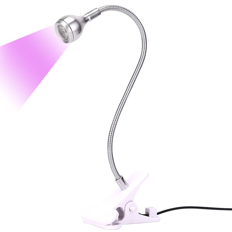 [Argent] Lampa UV do utwardzania kleju do paznokci, fioletowe światło z klipsem i przełącznikiem, lampa USB