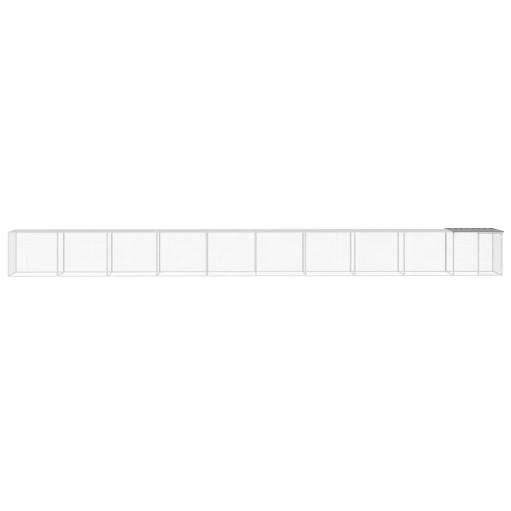 Galinheiro com teto 1003x98x90 cm aço galvanizado cinza-claro vidaXL - 3