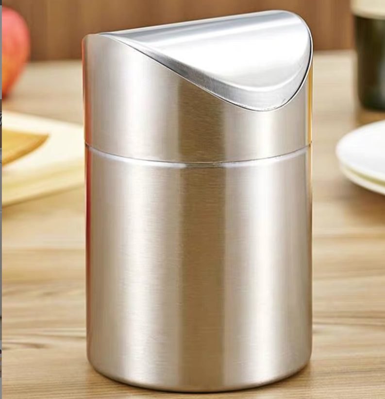 Mini Cubo de Basura de Acero Inoxidable: Para encimera y mesa con tapa ...