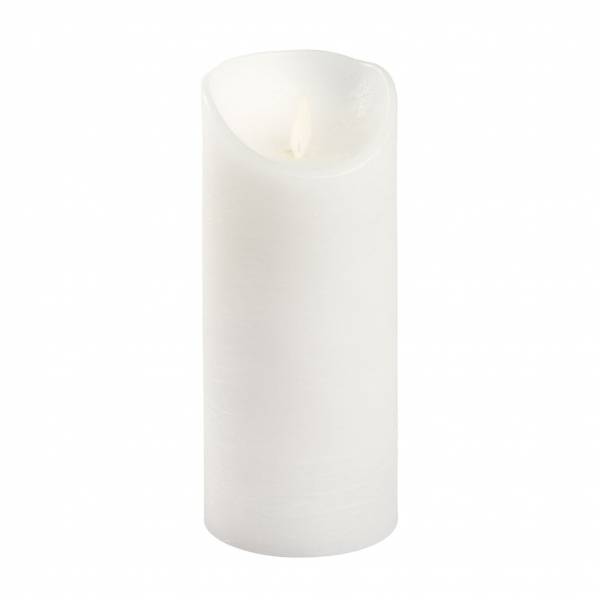 Bougie LED à piles en cire naturelle Blanche Flamme en mouvement H18cm Timer Blanc chaud Lotti - 5