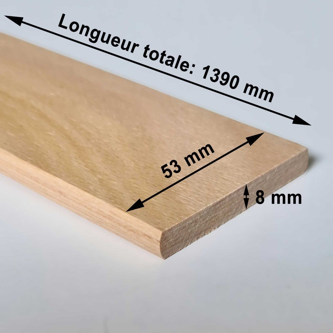 Lot 3 Lattes 139 Cm Avec 6 Embouts - 1390 X 53 X 8 Mm 7 Plis Hêtre Pour Sommier, BZ, Clic-Clac - Qualité Française