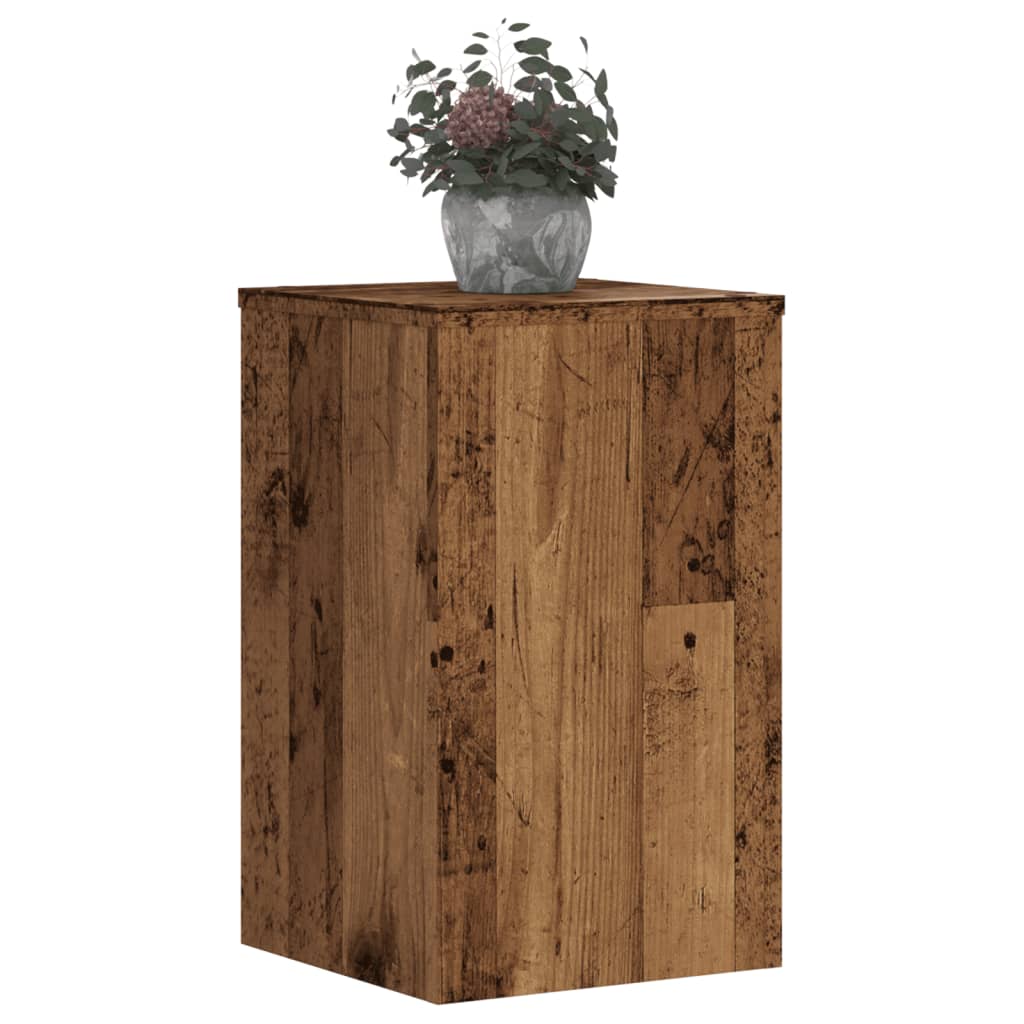 Supports pour plantes 2 pcs vieux bois bois d'ingénierie - 3