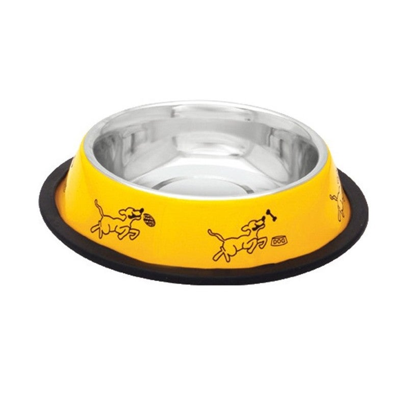 Tigela para comida e água para cães e gatos. Prato de aço inoxidável com borracha antiderrapante. Disponível em vários tamanhos. - 3
