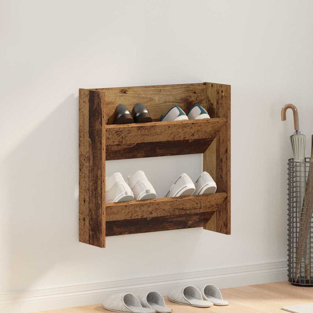 Szafka na buty z półką Stare drewno 60 x 18 x 60 cm vidaXL