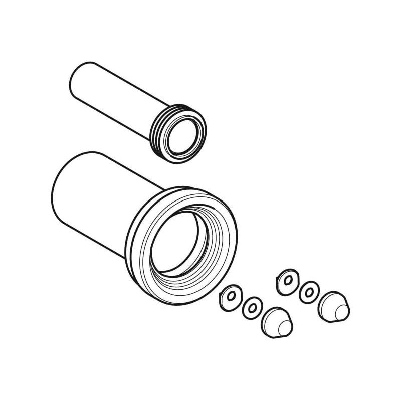 Conjunto de ligação Geberit para sanita suspensa comprimento 18,5 cm - Cromado mate - 2