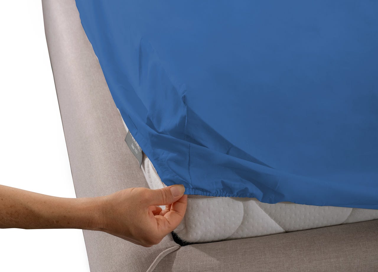 Lenzuolo Sotto Con Angoli Lenzuola Coprimaterasso Tinta Unita Lenzuola Matrimoniali Completo 100% Cotone Lenzuola Letto Singolo Cotone Con Angoli 1 Pezzo (Color : Blue B, Size : King-XL - Foto 1