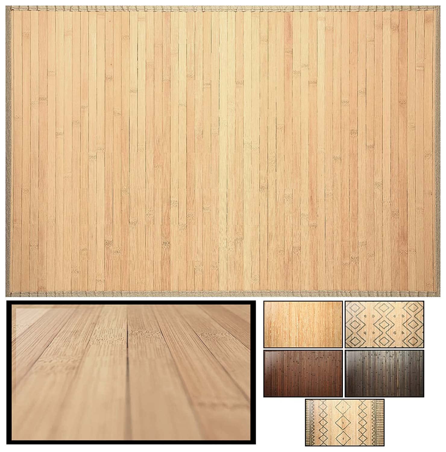 Alfombra bambú ideal para interior, alfombra bambú para cocina, salón, despacho, dormitorio. alfombra de bambú antideslizante (natural, 80x150cm)