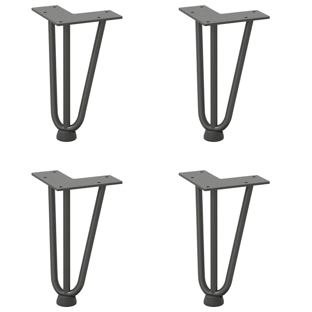 Pieds de table en forme d'épingle à cheveux 4 pcs anthracite ...