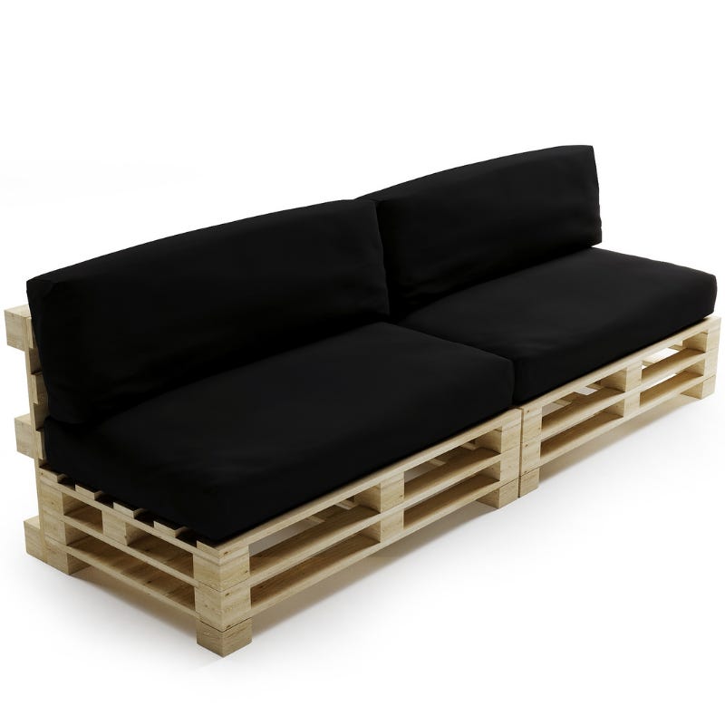 Cuscini Pallet Esterni 120x50 e 120x40 Nero | Divano da Giardino Chic Cuscini Pallet Esterni 120x50 e 120x40 Nero | Divano da Giardino Chic