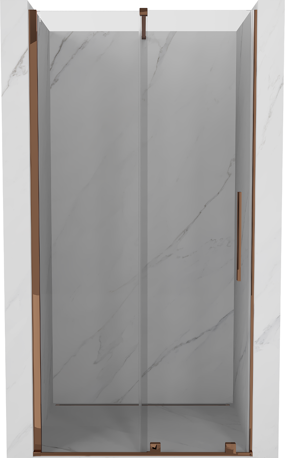 Mexen Velar drzwi prysznicowe rozsuwane 100 cm, transparent, różowe złoto - 871-100-000-01-60