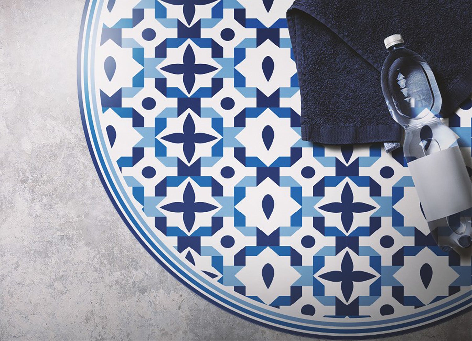 Passatoia in vinile forme geometriche astratte, tappeto vinilico moderno chic per interni 130x130 cm – Tulup - 3