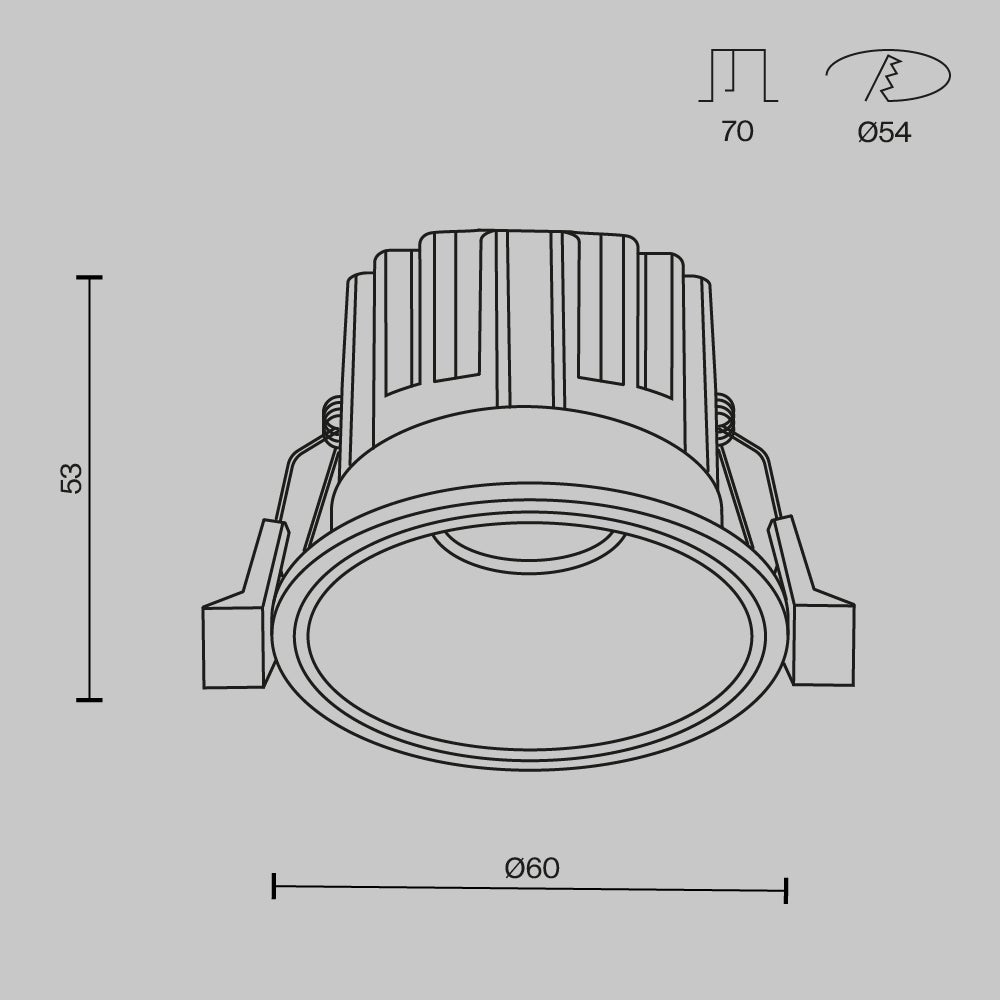 Oprawa stropowa sufitowa wpuszczana Round czarna LED 7W 3000K 450lm wym: 5,3 x 6 x 6 cm okrągła Maytoni - 2
